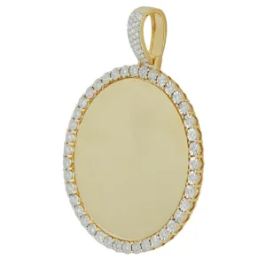 10k Yellow Gold 1.55ctw Illusion Setting Diamond Memory Pendant - LARGE