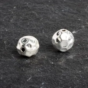 12mm Silver Plated Copper Large Hole Beads Set of 2