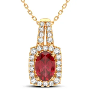 14K 0.26CT Diamond Ruby Pendant