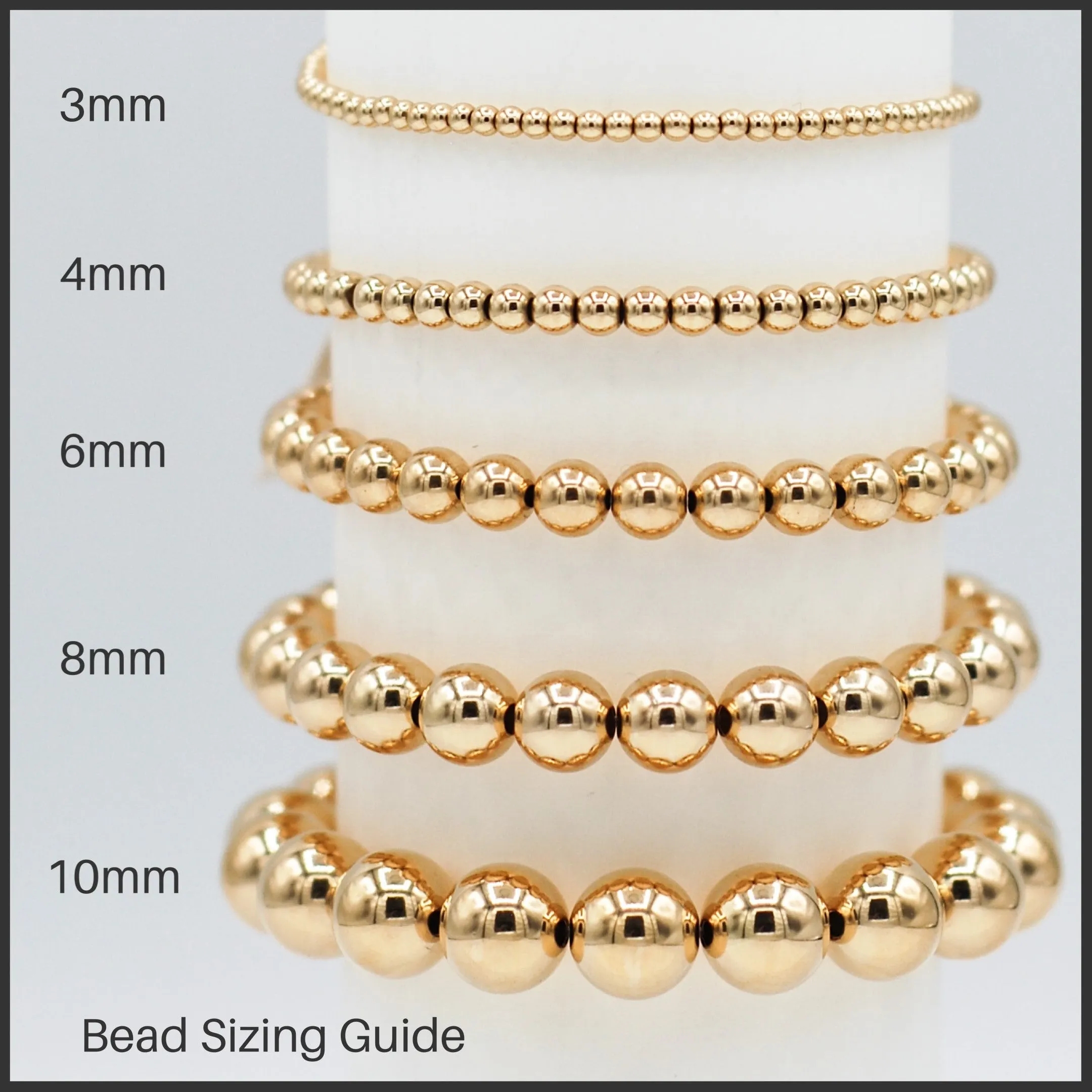 14k Gold Filled Paper Clip & Beaded Bracelet Set