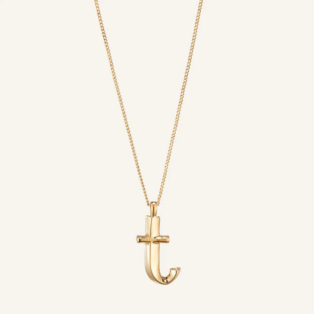 14k Gold Plated Monogram Necklace - T