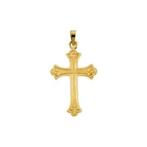 14K Yellow Cross Pendant