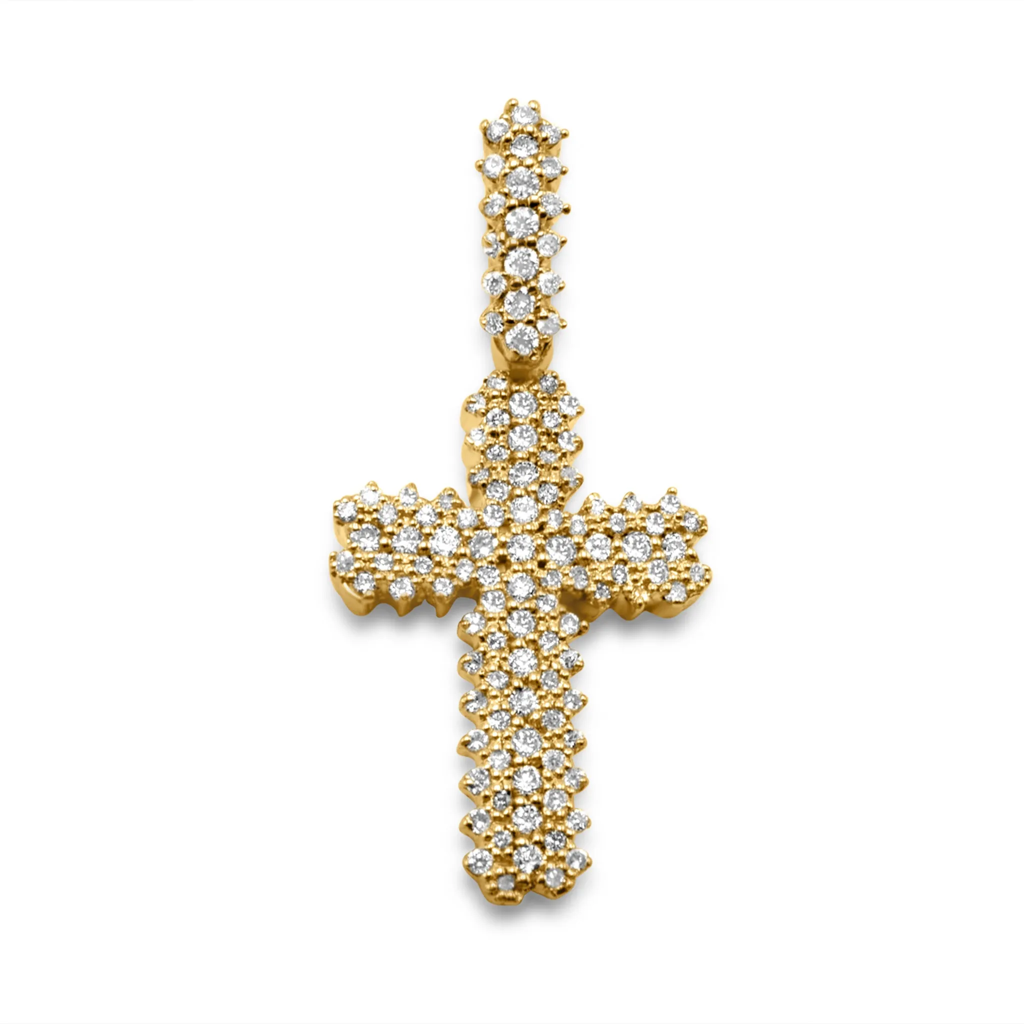 14K Yellow Gold Diamond Cross Pendant 0.44 ctw