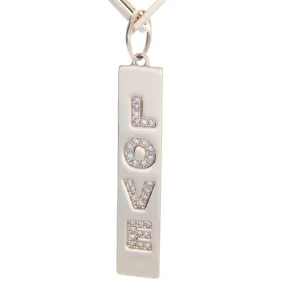 14K Yellow gold Diamond Love Bar Pendant