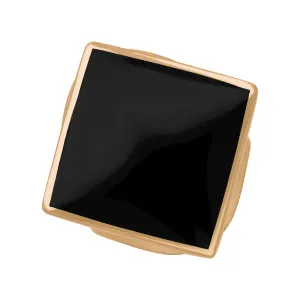 18ct Rose Gold Whitby Jet Queen's Jubilee Hallmark Medium Rhombus Ring