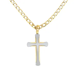 18KT Two Tone Cross Pendant