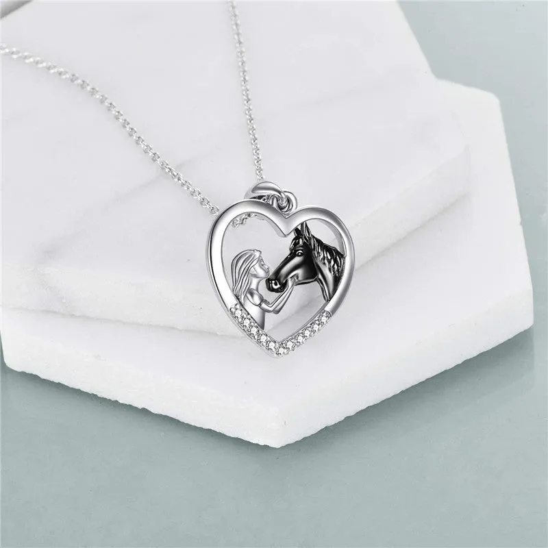 5 style Horse Pendant Necklace Sterling Silver Girls with Horse Gift Women Daughter Girls