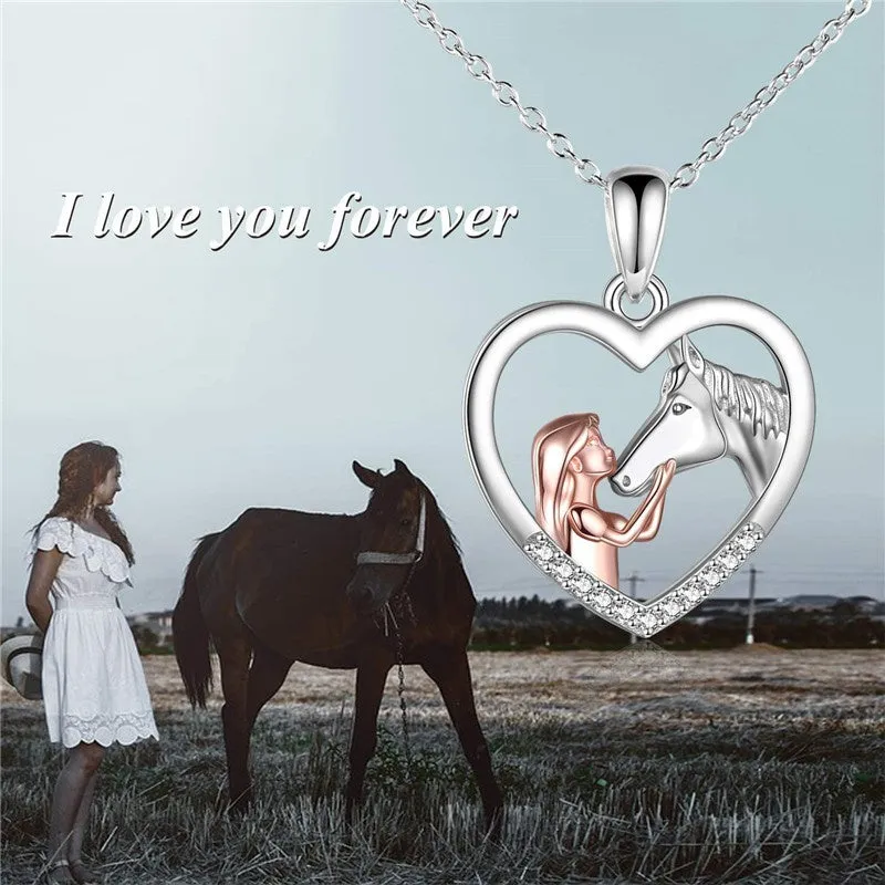 5 style Horse Pendant Necklace Sterling Silver Girls with Horse Gift Women Daughter Girls