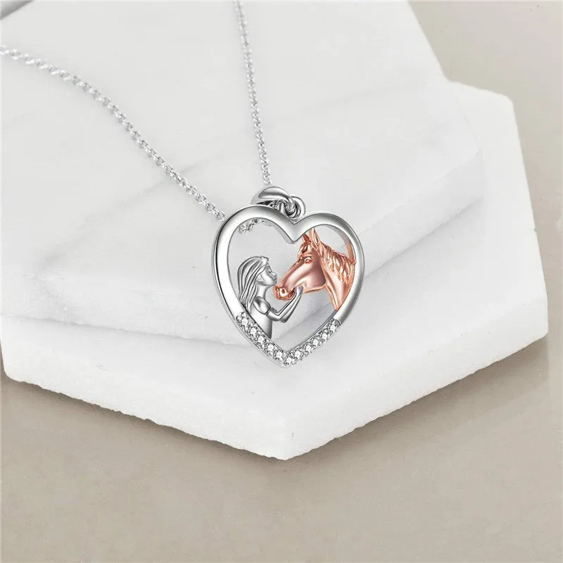 5 style Horse Pendant Necklace Sterling Silver Girls with Horse Gift Women Daughter Girls