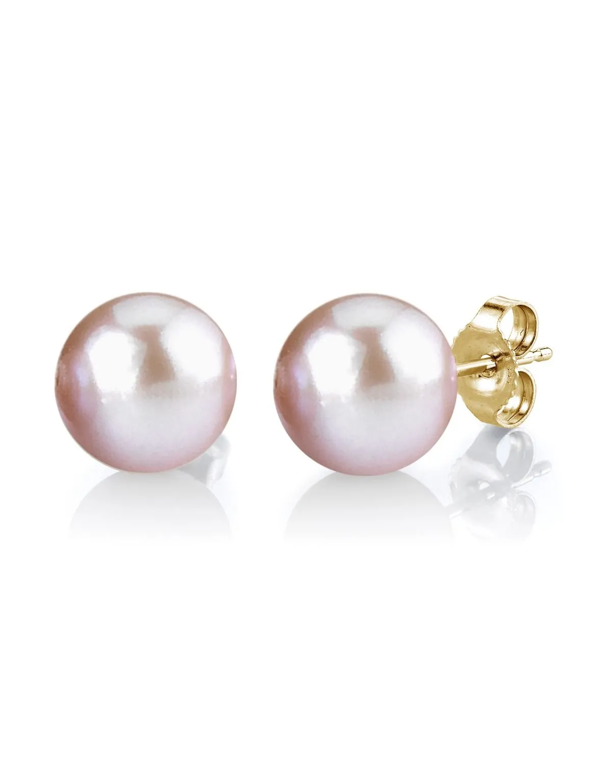 7mm Pink Freshwater Round Pearl Stud Earrings