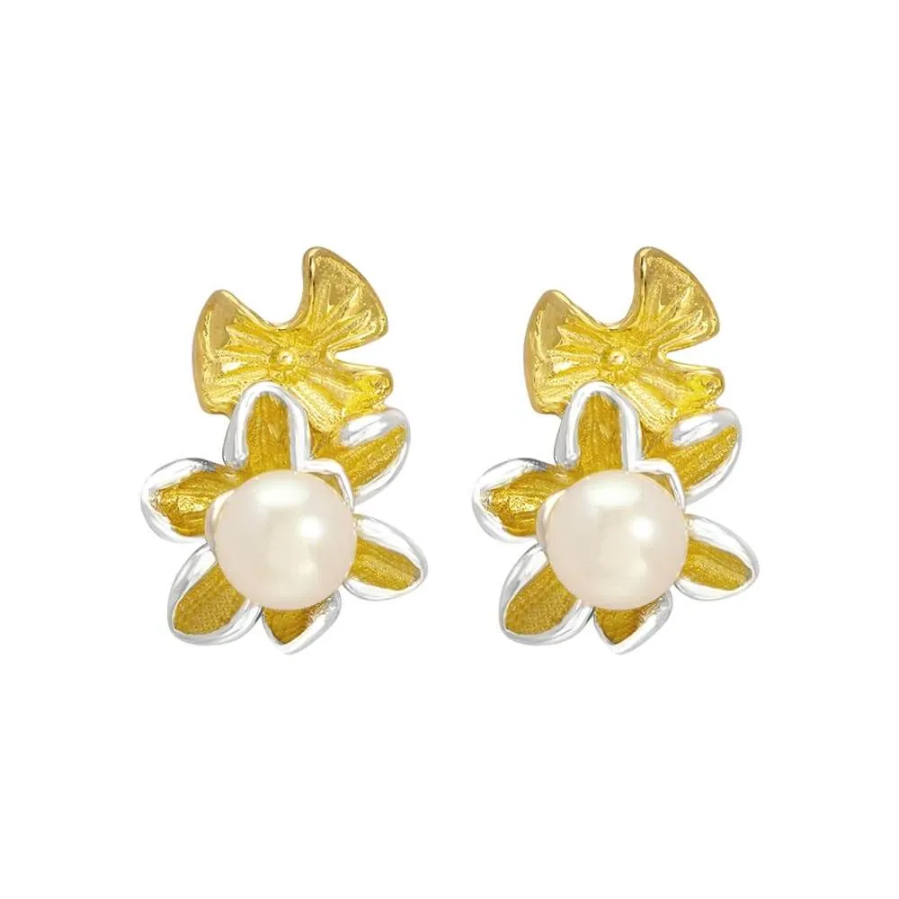 925 Silver Pearl Flower Earrings