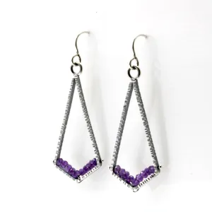 Amethyst Angled Geode Earrings