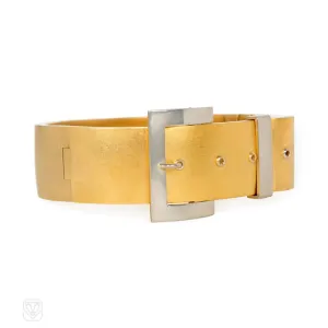 Antique gold and platinum buckle bracelet