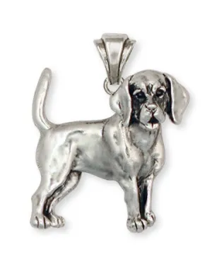 Beagle Dog Pendant Jewelry Handmade Sterling Silver  BG11-P