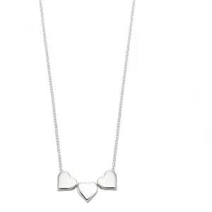 Beginnings Sterling Silver Triple Heart 42 2cm Necklaces N3546