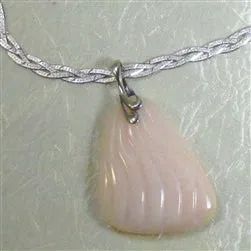 Big Peruvian Pink Opal Pendant Necklace