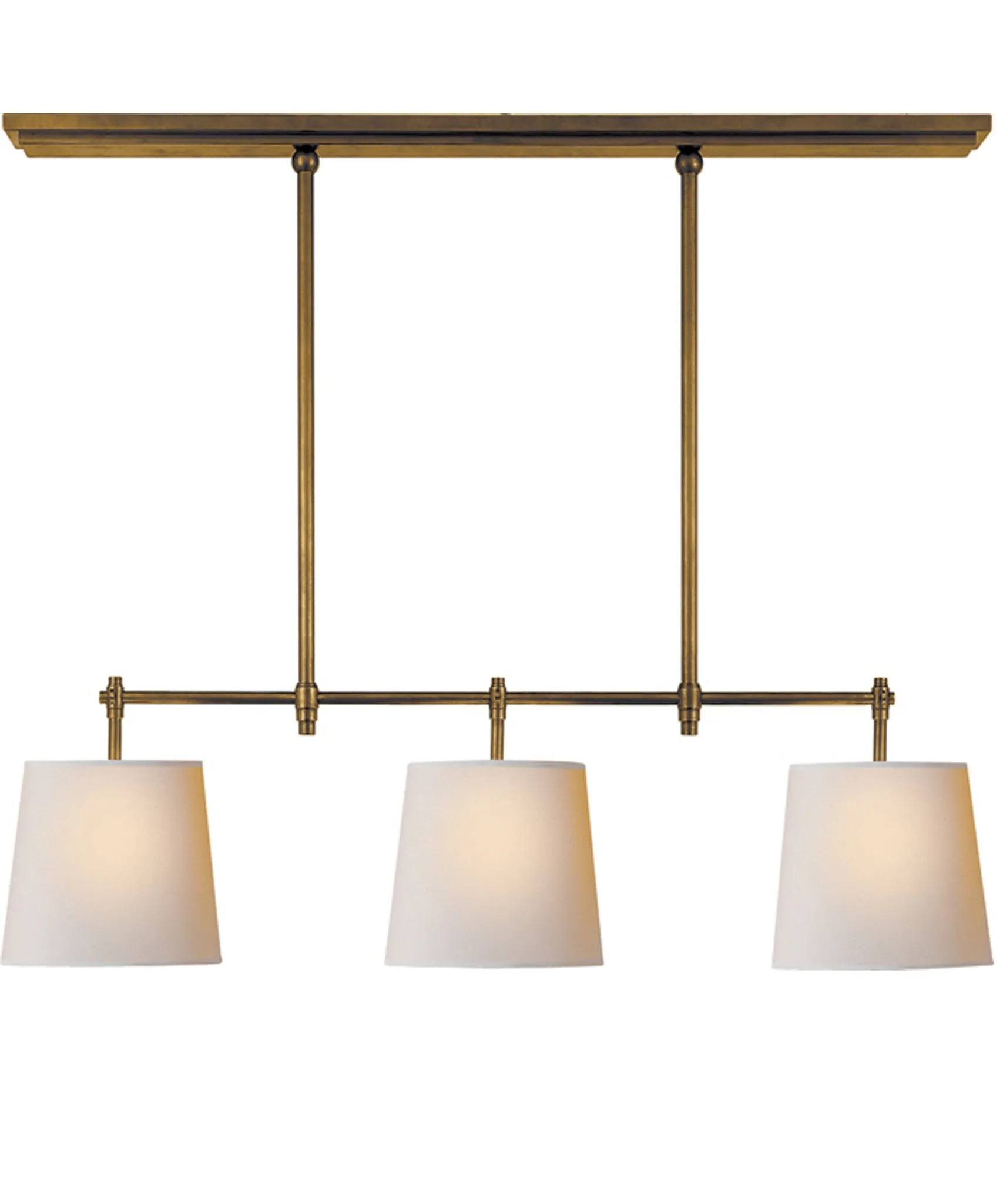 Bryant Small Billiard 3-Light Pendant, Antique Brass