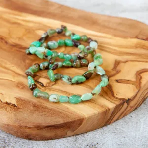 Chrysoprase Pebble Beaded Bracelet