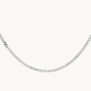 Classic Curb Chain Necklace in Silver