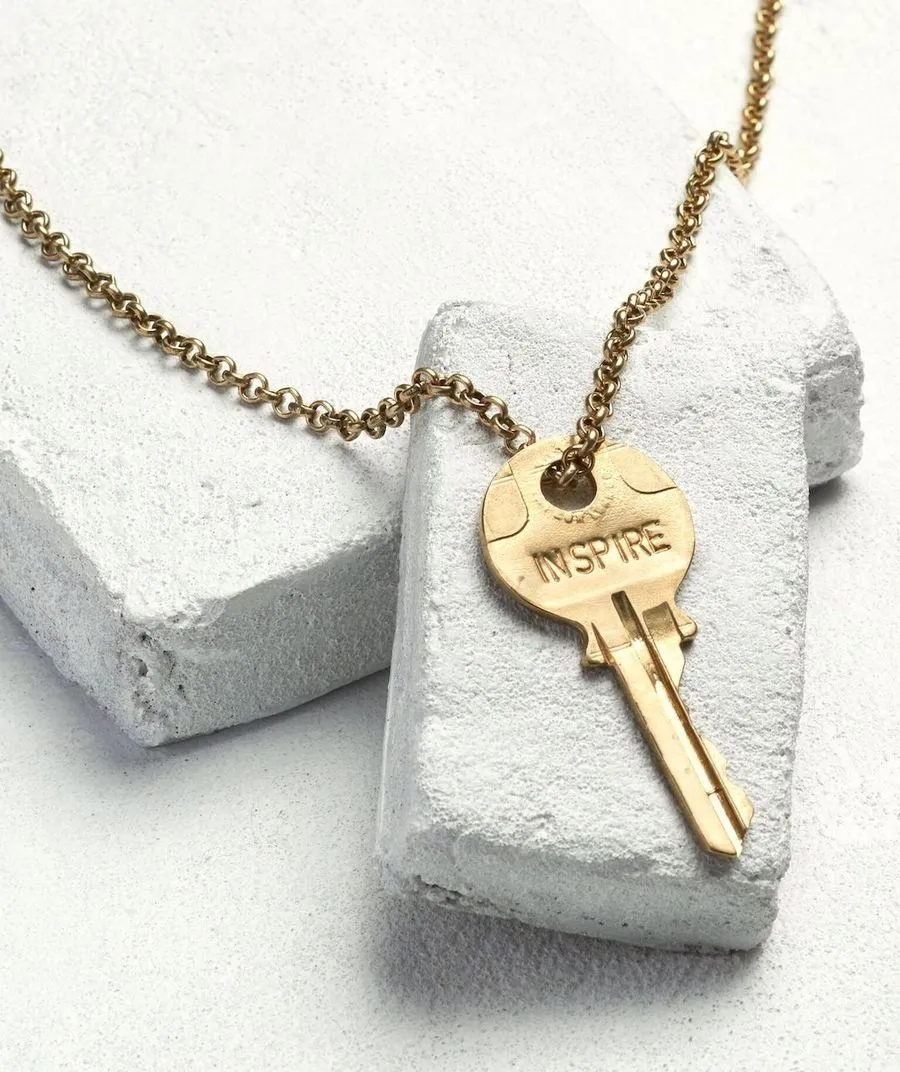 Classic Key Necklace in Antique Gold