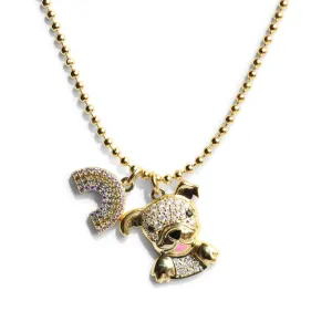 Cloud Haven Sweet Bulldog Pendant Necklace