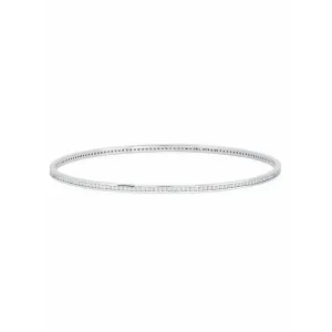 CRISLU Pave Circle Bangle In Pure Platinum