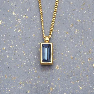 Dainty Gold and Sapphire Blue Necklace