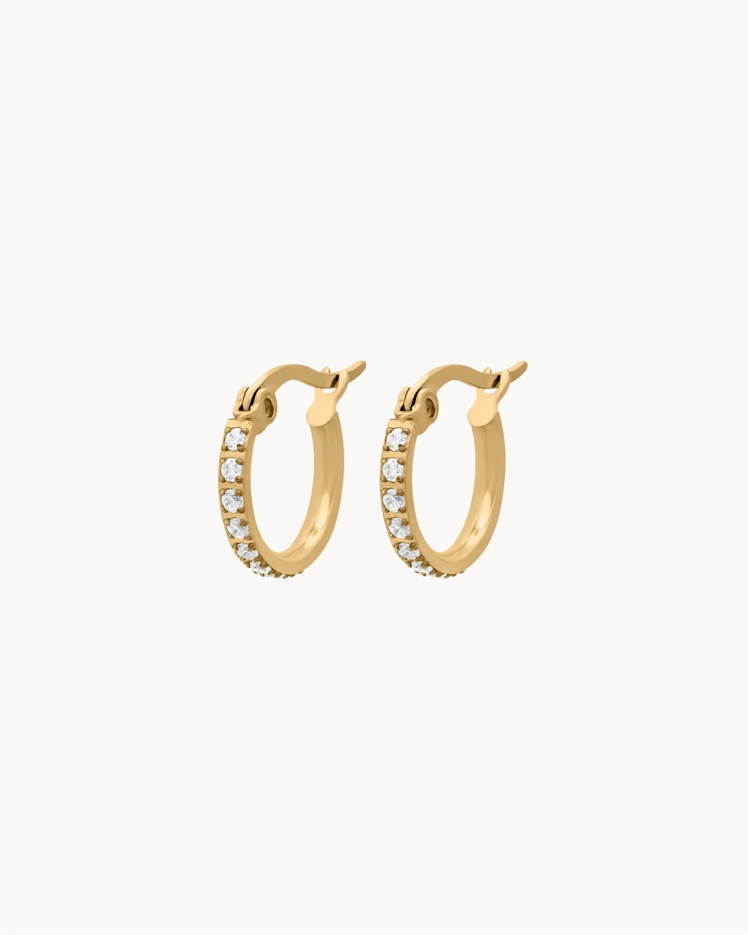 Dainty Starlight Hoop Earrings, Gold