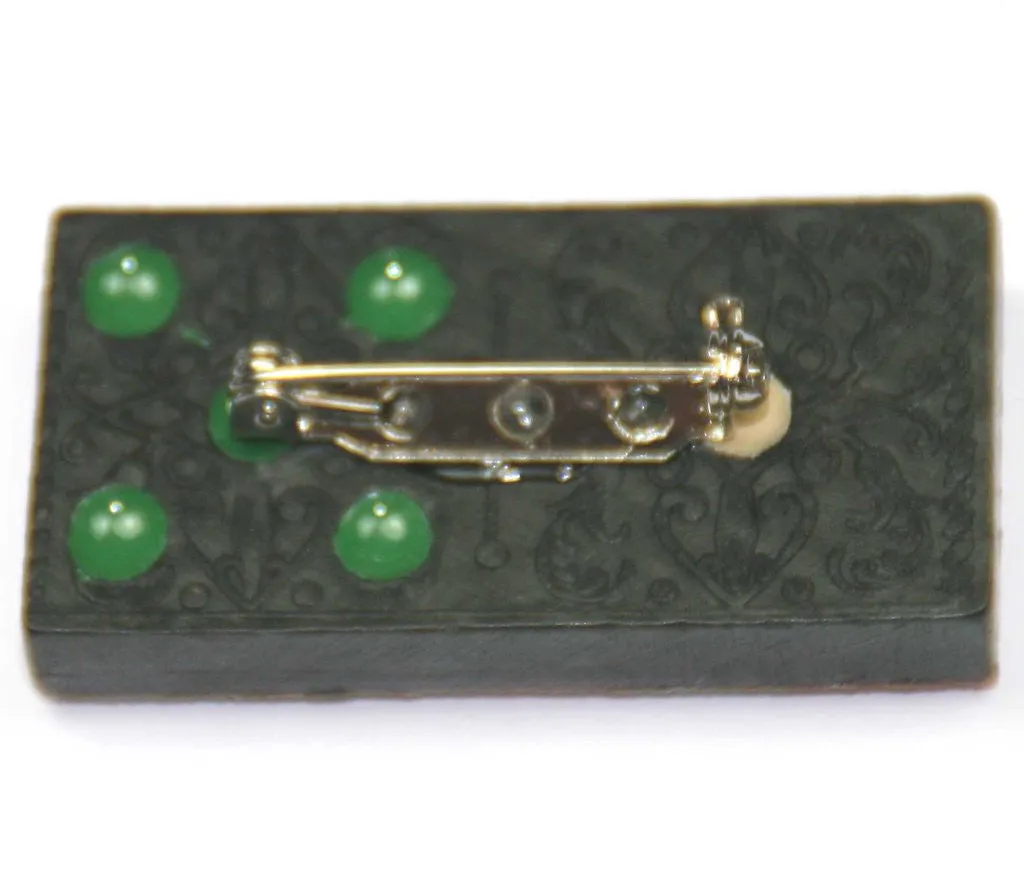 Domino Brooch - Posy Green