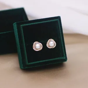 Earrings Charm Jewelry Round Pearl Classic Fashion QY133