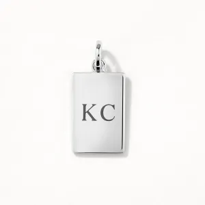 Engravable Rectangle Pendant in Silver