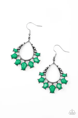 Flamboyant Ferocity - Green Paparazzi Earrings