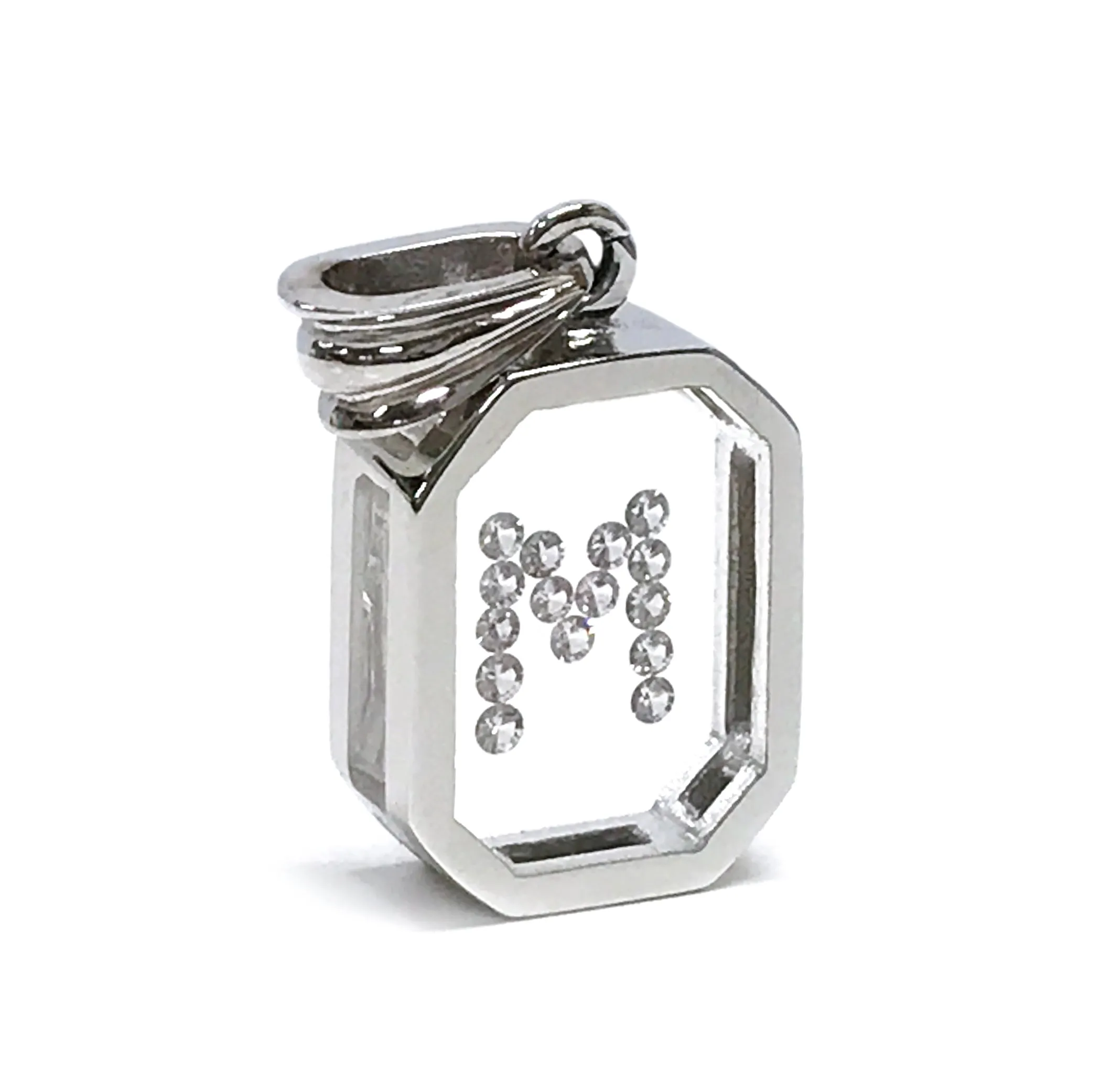 Floating Diamond Octagon Pendant: White Gold (Limited Quantity)