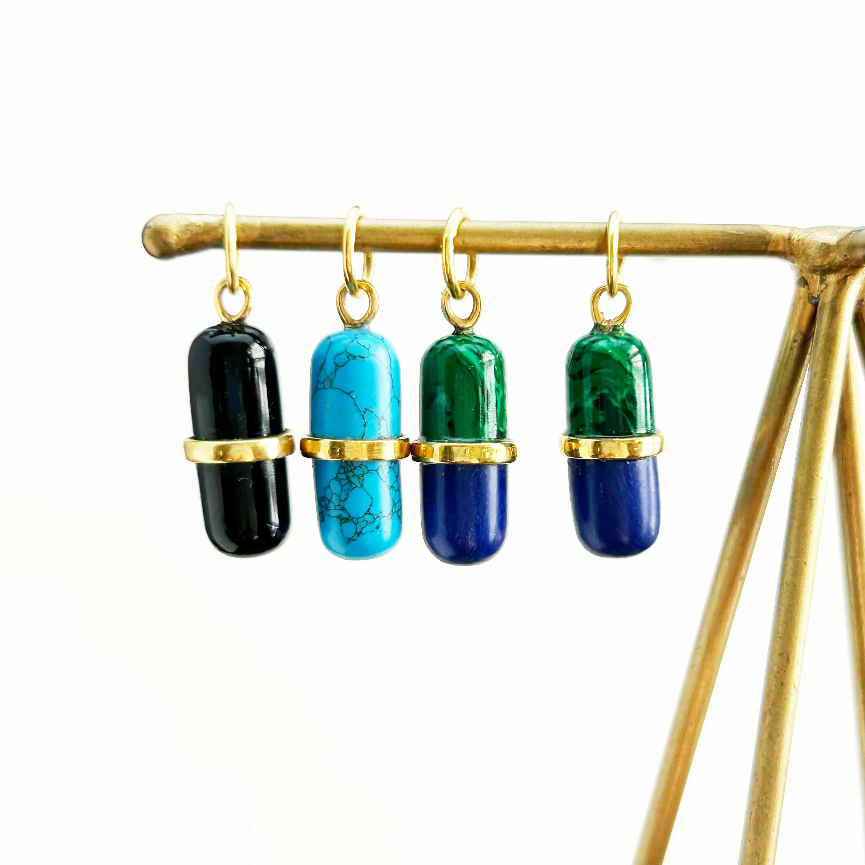 Gemstone Pill Pendants | Chain Excluded