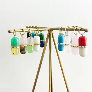 Gemstone Pill Pendants | Chain Excluded