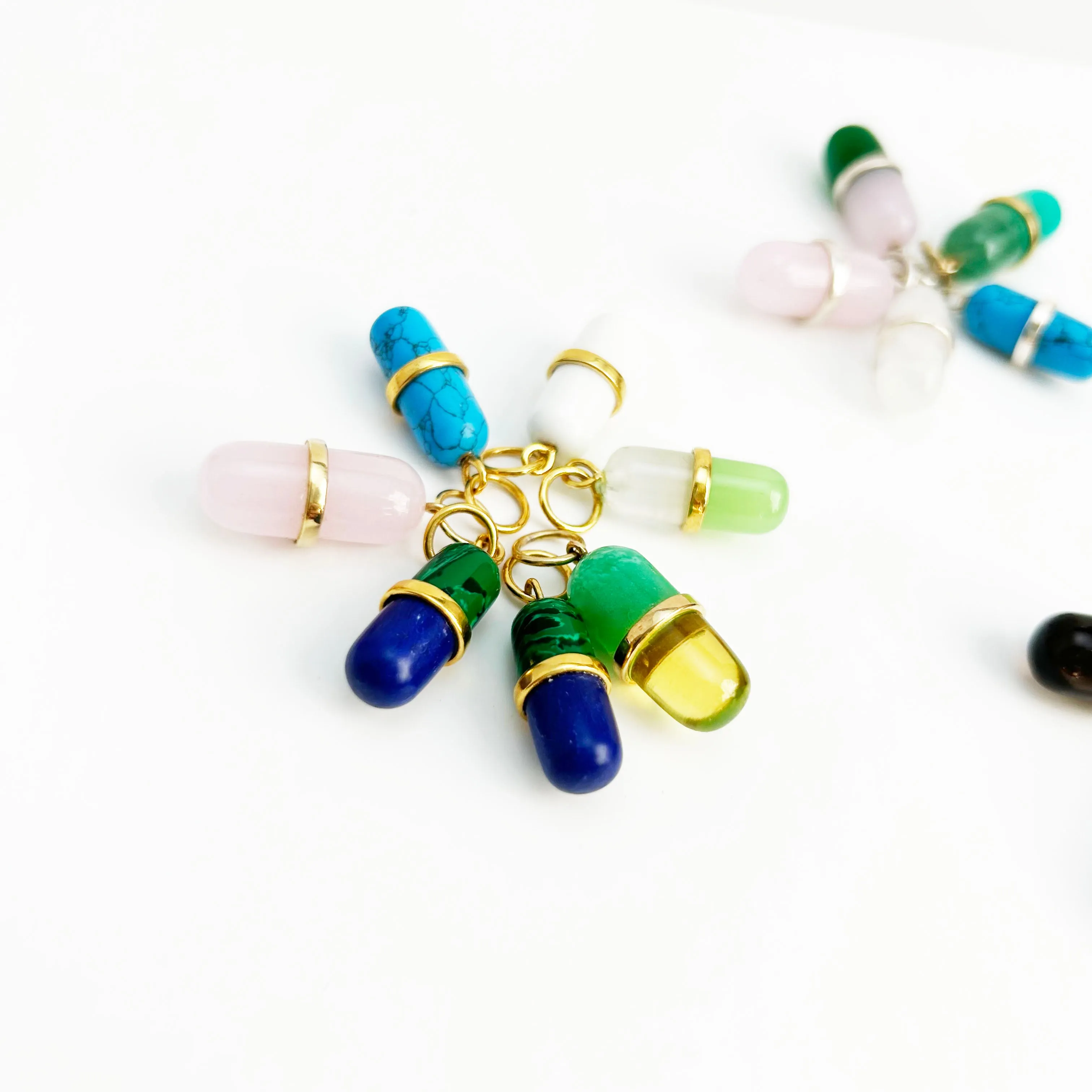 Gemstone Pill Pendants | Chain Excluded