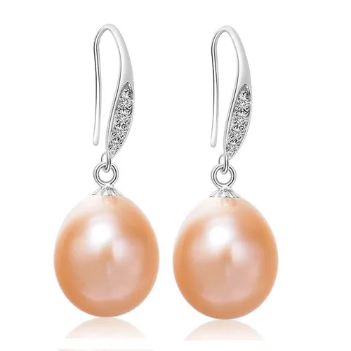 Genuine Natural Freshwater Pearl Earrings, Brand New European Retro Drop Earrings For Women