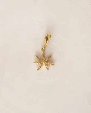 Gold Brass Textured Cinnamon Star Pendants/Charm