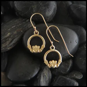 Gold Claddagh Earrings