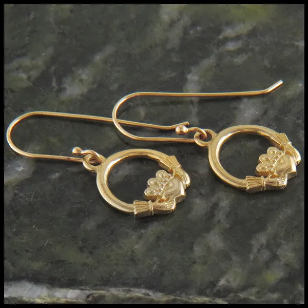 Gold Claddagh Earrings