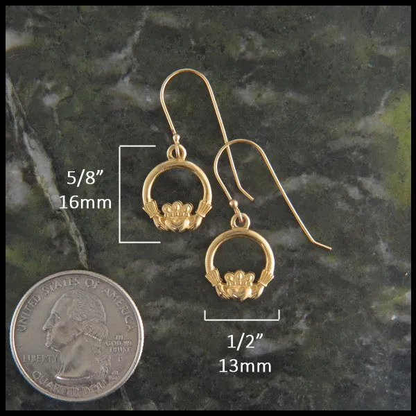 Gold Claddagh Earrings