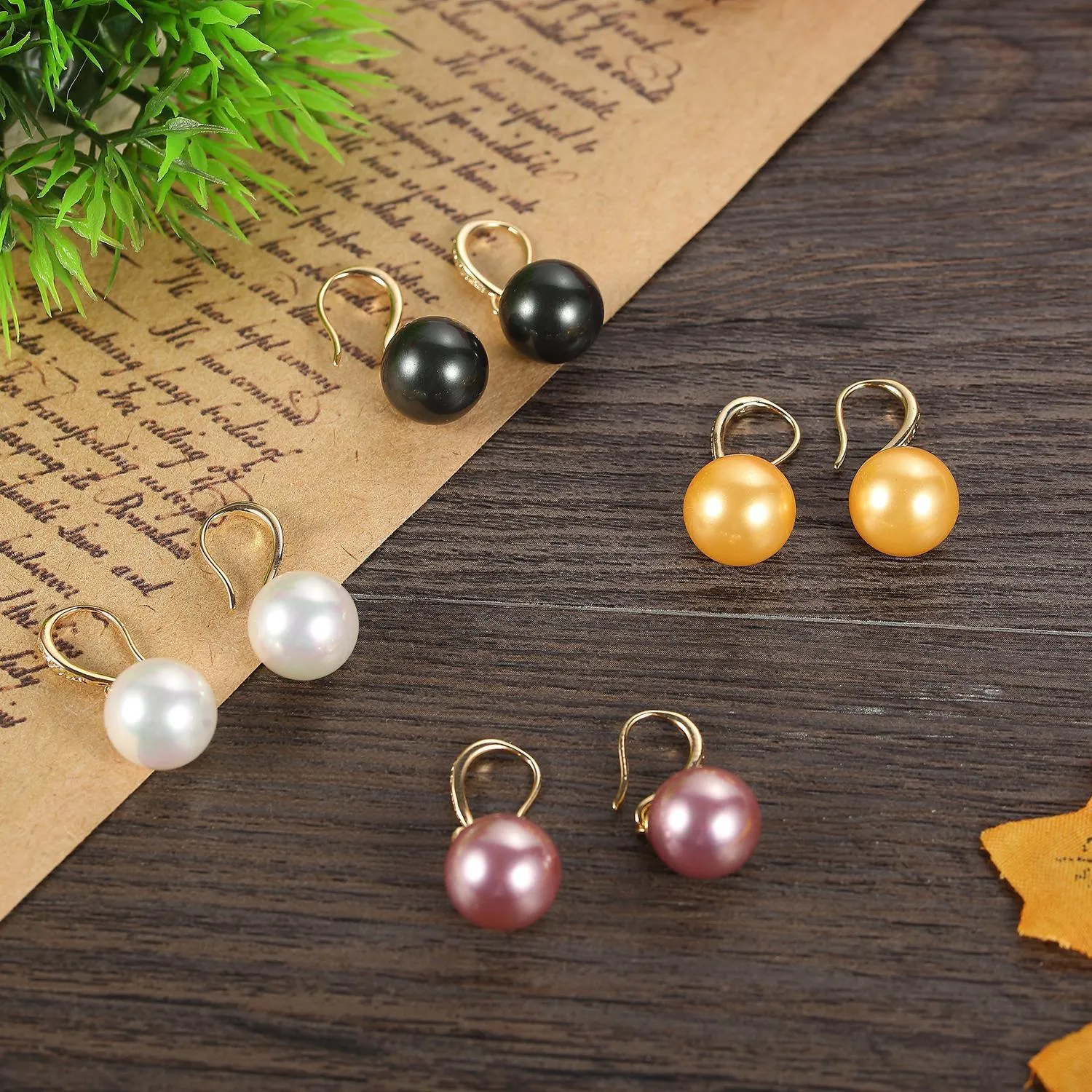 Gold Color Pearl Earrings PEA004