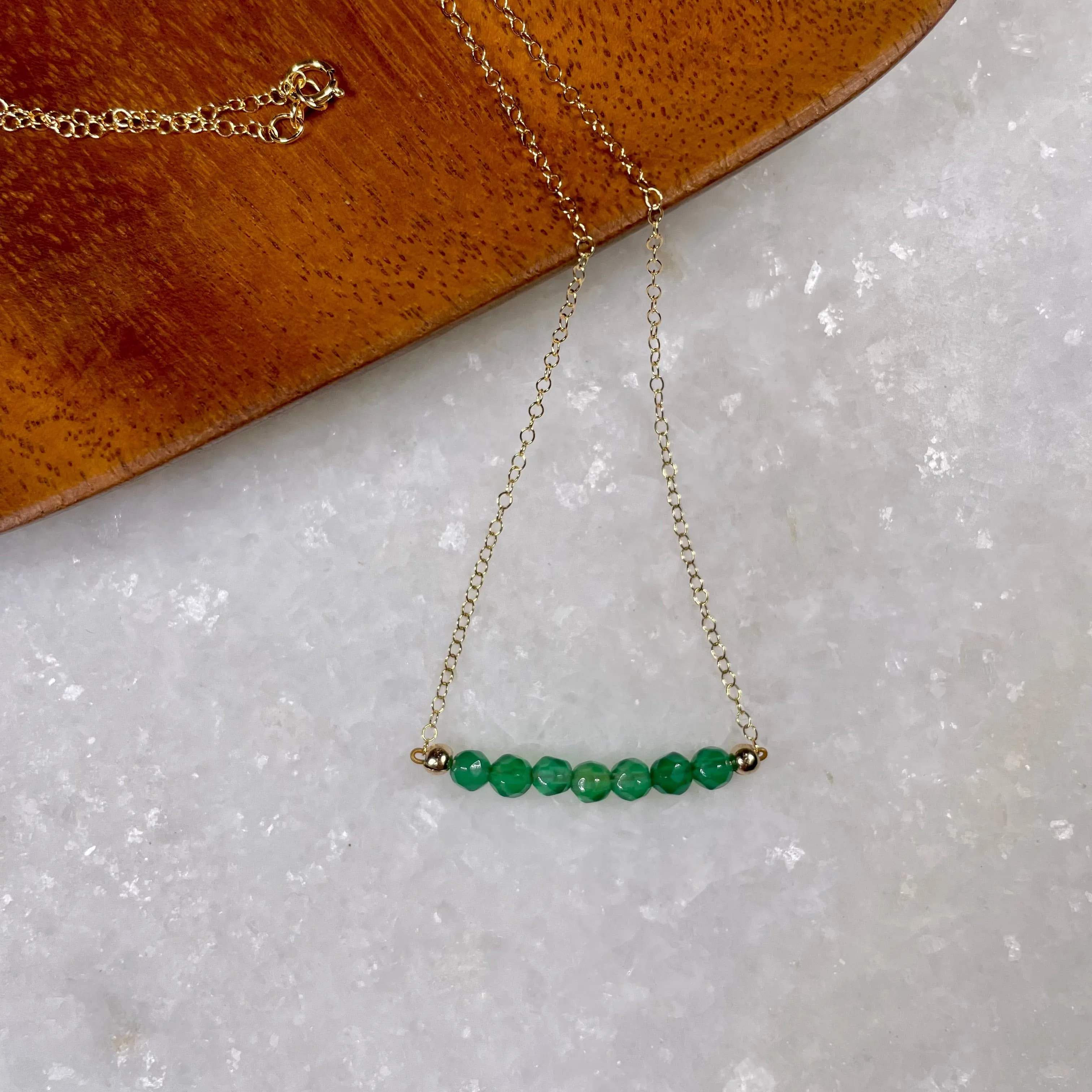 Green Agate Bar Necklace