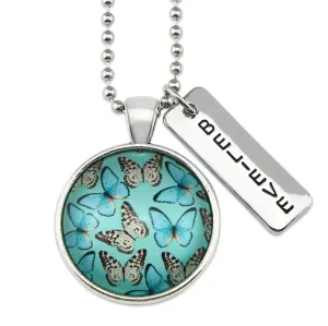 Heart & Soul Wings - Vintage Silver ' BELIEVE ' Necklace - Butterfly Flutter (11024)