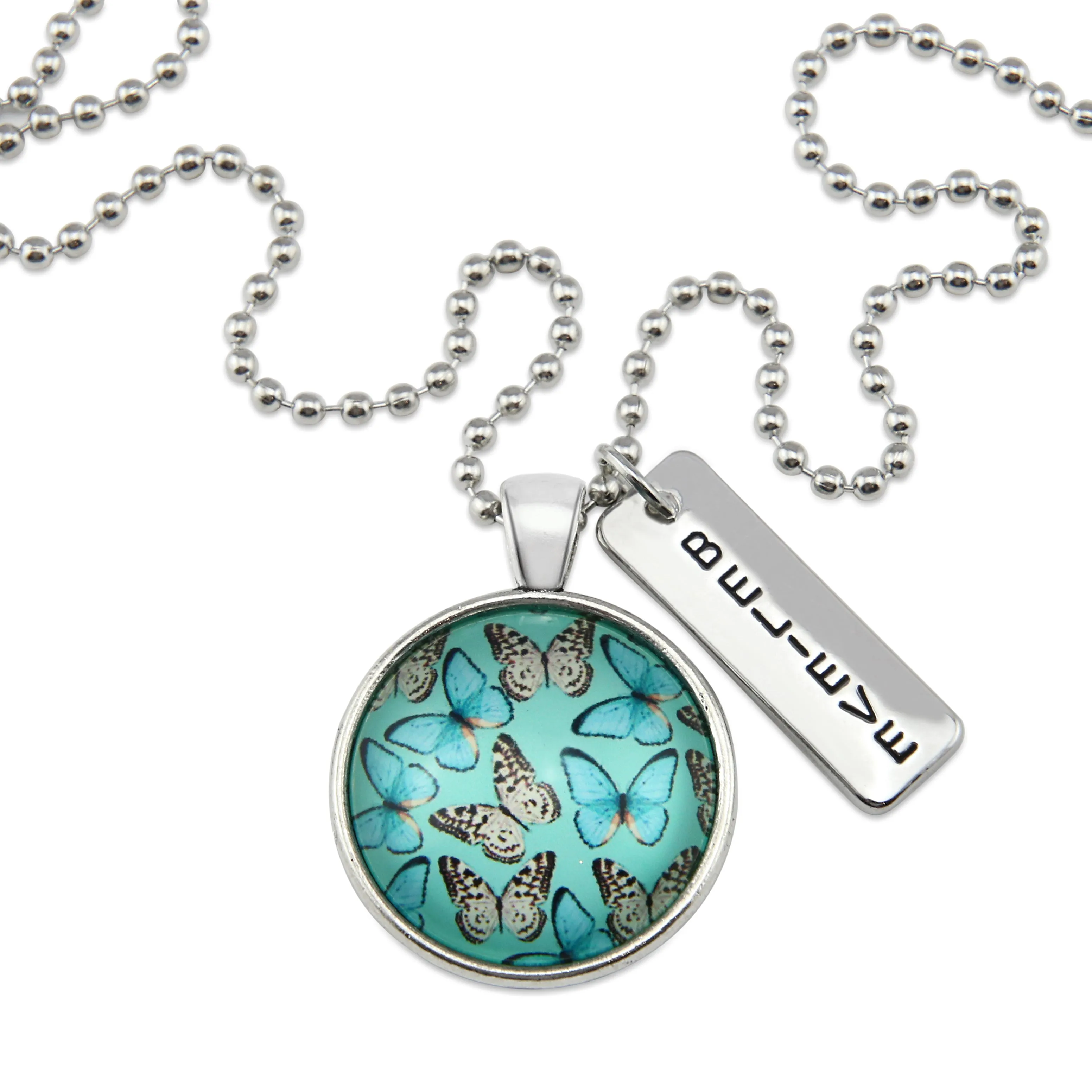 Heart & Soul Wings - Vintage Silver ' BELIEVE ' Necklace - Butterfly Flutter (11024)