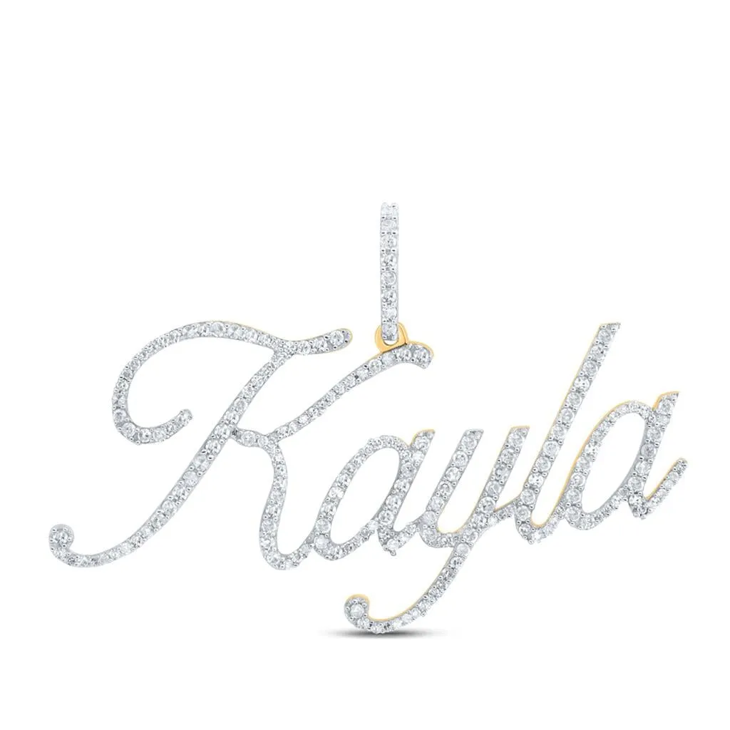 In Stock Cursive Diamond Name Pendant | 10K Yellow Gold