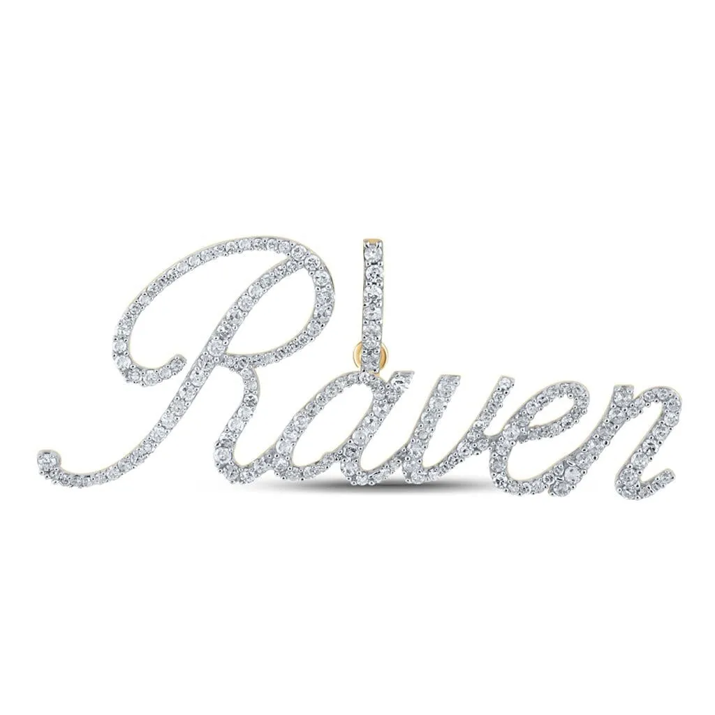 In Stock Cursive Diamond Name Pendant | 10K Yellow Gold