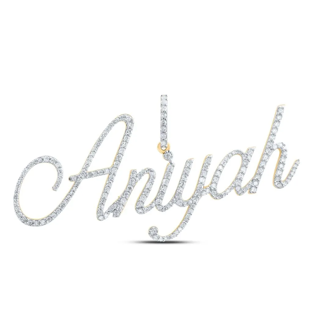 In Stock Cursive Diamond Name Pendant | 10K Yellow Gold