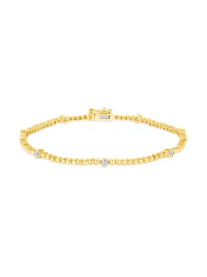 Jennie Diamond Bezel Beaded Bracelet 14K