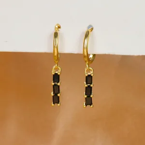 Just Lil Things Black  Hoop  Earrings jlt12161